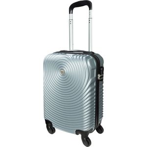 Ceruzo Handbagage Koffer - Trolley - 28L- 51.5 cm - Zilver Grijs - Spinnerwielen 360° - Cijferslot