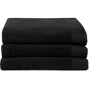 Seahorse Pure Badhanddoek Set van 3 Katoen Superzacht Badstof Zwart