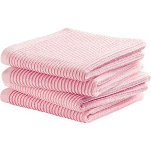 DDDDD 4x Vaatdoek Basic Pastel Roze Set van 4 stuks