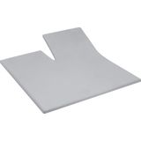 Single Split Topper Spannbettlaken Cinderella Hellgrau (Baumwolle)-180 x 210 cm