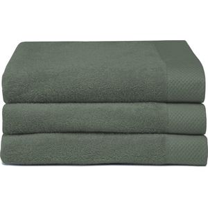Seahorse Pure Badhanddoek Set van 3 Katoen Superzacht Badstof Groen