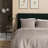 Cinderella Sundays Dekbedovertrek - 1 persoons - Satijn - 140 x 200/220 cm - Taupe + 1 kussensloop 60x70