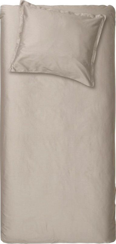 Cinderella Sundays Dekbedovertrek - 1 persoons - Satijn - 140 x 200/220 cm - Taupe + 1 kussensloop 60x70