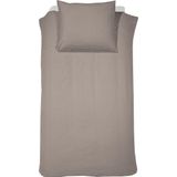 Cinderella Morning Dekbedovertrek 1 Persoons 100% Zacht Flanel Katoen Taupe + 1 kussensloop
