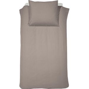 Cinderella Morning Dekbedovertrek 1 Persoons 100% Zacht Flanel Katoen Taupe + 1 kussensloop
