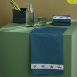 DDDDD - Bees - 6x Theedoek - Set van 6 stuks - Katoen - Honingraatprint - 60x65 cm - Bijen - Petrol