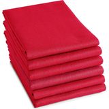 DDDDD - 6x Theedoek - Logo - 60x65 cm - Rood - Set van 6 stuks