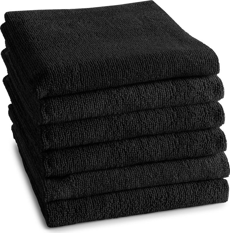 DDDDD Logo 6x Keukendoek Set van 6 stuks Katoen Keukenhanddoeken Zwart