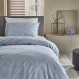 Damai dekbedovertrek Ebba - Biologisch Katoen - 140x200/220 cm - Lichtblauw + 1 kussensloop 60x70