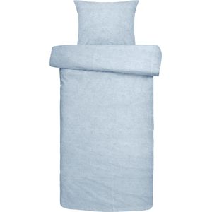 Damai dekbedovertrek Ebba - Biologisch Katoen - 140x200/220 cm - Lichtblauw + 1 kussensloop 60x70