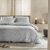 Damai - Ebba - Dekbedovertrek - Grijs - Biologisch Katoen - Inclusief 2 Kussenslopen