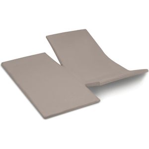 Cinderella Sundays - Topper Hoeslaken met split (tot 15 cm) - Satijn - 200x210 cm - Taupe