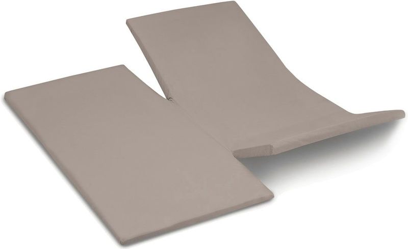 Cinderella Sundays - Topper Hoeslaken met dubbele split (tot 15 cm) - Satijn - 180x200 cm - Taupe