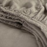 Cinderella Dubbel Jersey Hoeslaken - Twijfelaar - Ook Geschikt voor Boxspring - 120x200/210/220 cm - tot 25 cm  - Taupe