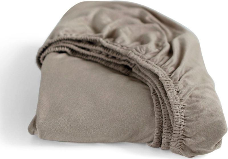 Cinderella Dubbel Jersey Hoeslaken - Twijfelaar - Ook Geschikt voor Boxspring - 120x200/210/220 cm - tot 25 cm  - Taupe