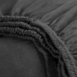 Cinderella - Topper Hoeslaken met split (tot 15 cm) - Double Jersey - 180x200/210 cm - Anthracite