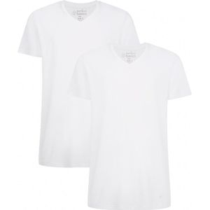 Bamboo Basics 2-Pak Heren T-shirts V-hals - Donkerblauw - Groen - Wit - Zwart