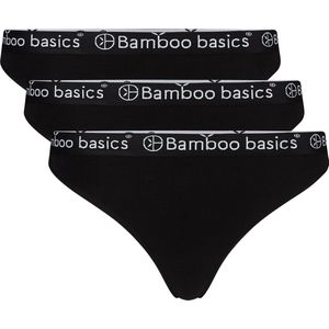 Bamboo Basics - Emma - 3-Pak Strings - Zwart - Bamboe Viscose