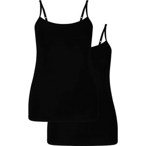 Bamboo Basics - Vera - Dames Onderhemd - Zwart - 2-pak Spaghetti Hemden