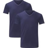 Bamboo Basics Velo - Bamboe T-Shirts V-Hals - Multipack 2 Stuks - Navy