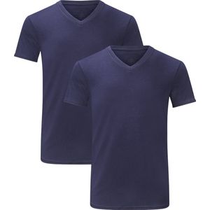 Bamboo Basics Velo - Bamboe T-Shirts V-Hals - Multipack 2 Stuks - Navy