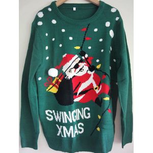 Swinging Xmas Trui - Groen - Maat L