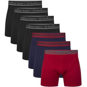 Bamboo Basics - 7-pak Heren Boxers - Rood/Blauw/Zwart - Bamboe Onderbroeken