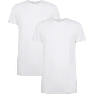 Comfortabel & Zijdezacht Bamboo Basics Long Fit T-Shirts Ruben ronde hals (2-pack) - Wit - XXL