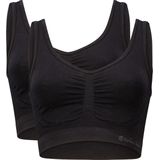 Bamboo Basics Niet-voorgevormde Naadloze Bh Top Nova met Bamboe (set van 2) Zwart