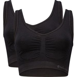 Bamboo Basics Niet-voorgevormde Naadloze Bh Top Nova met Bamboe (set van 2) Zwart