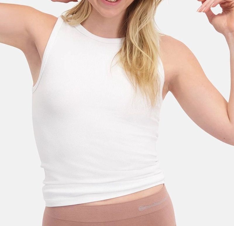 Bamboo Basics - River - Bamboe Tank Top - Wit - Multipack 2 stuks