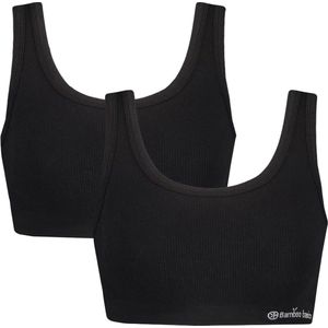 Bamboo Basics - 2-pack bralettes seamless ruby rib zwart - Dames