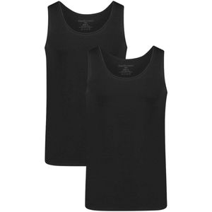 Bamboo Basics - Stef - Heren Onderhemd - Wit en Zwart - 2-pak - Ronde Hals