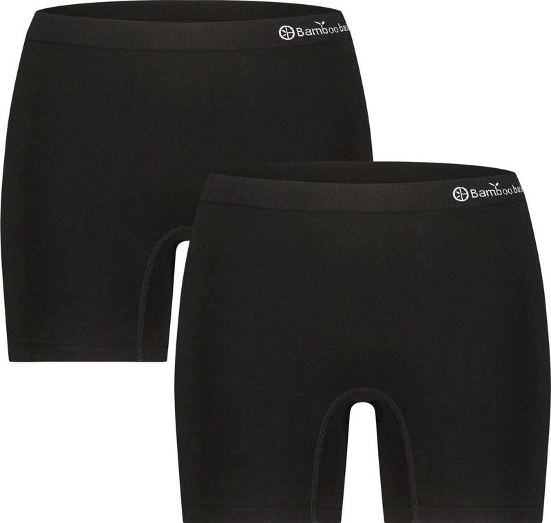 Bamboo Basics 2-Pack bamboe dames boxershorts naadloos - Selena - Schijnt niet door - Comfortabele dames onderbroek  - Zwart