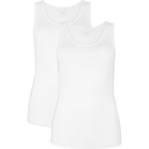Comfortabel & Zijdezacht Bamboo Basics Long Fit Singlets Anna (2-pack) - Wit - L