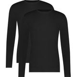 Bamboo Basics - Heren Ondershirts - Lange Mouwen - Zwart - Bamboe Viscose