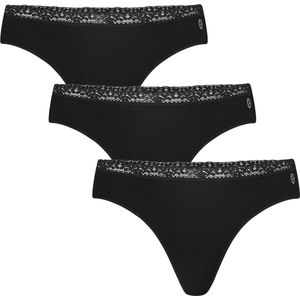 Bamboo Basics naadloze string Amber met bamboe (set van 3) zwart