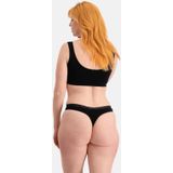 Amber - 3-pak Strings - Zwart - Comfortabele Kanten Bamboe Strings