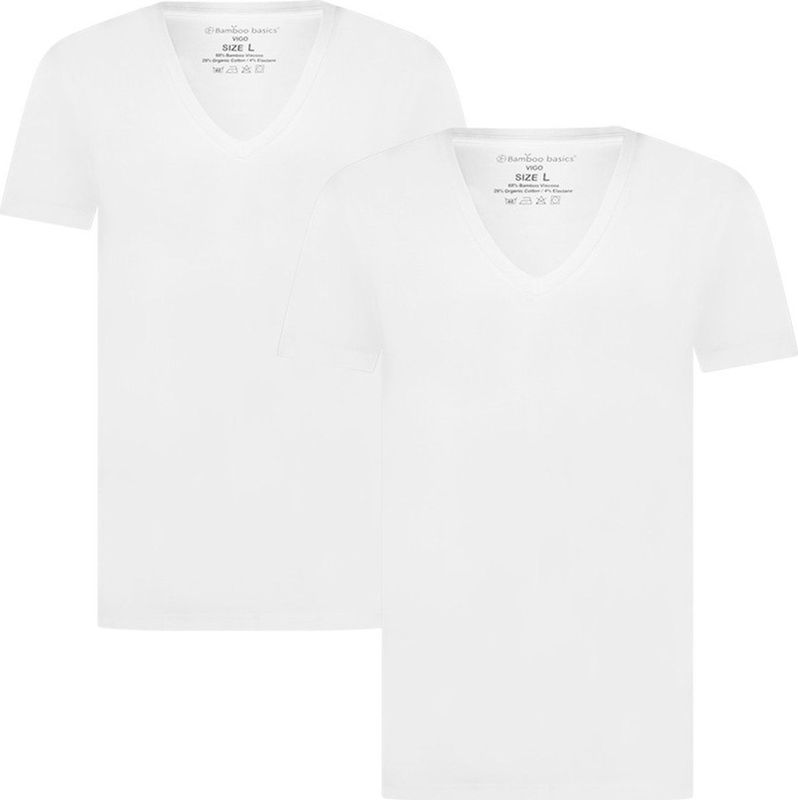 Bamboo Basics - T-shirt - Zwart - Bamboe Viscose/Katoen/Elastaan - 2-pak