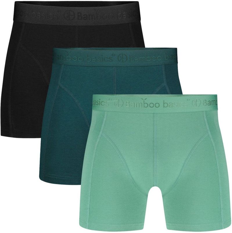 Bamboo Basics - Boxershorts - Zwart - Petrol - Lichtgroen - 3-pack - Lange Pijp