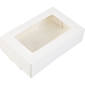BrandNewCake Taartdoos met venster 19x12,5x5cm. Wit 50st