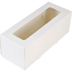 BrandNewCake® Taartdoos - Met Venster - 26x12x7 cm - Taartdoos Karton - Cakedoos - 50 Stuks - Wit
