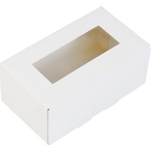 BrandNewCake® Taartdoos - Met Venster - 12x7x5 cm - Taartdoos Karton - Cakedoos - 3 Stuks - Wit