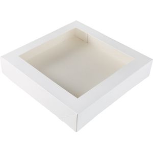 BrandNewCake® Taartdoos - Met Venster - 30x30x6 cm - Taartdoos Karton - Cakedoos - 3 Stuks - Wit