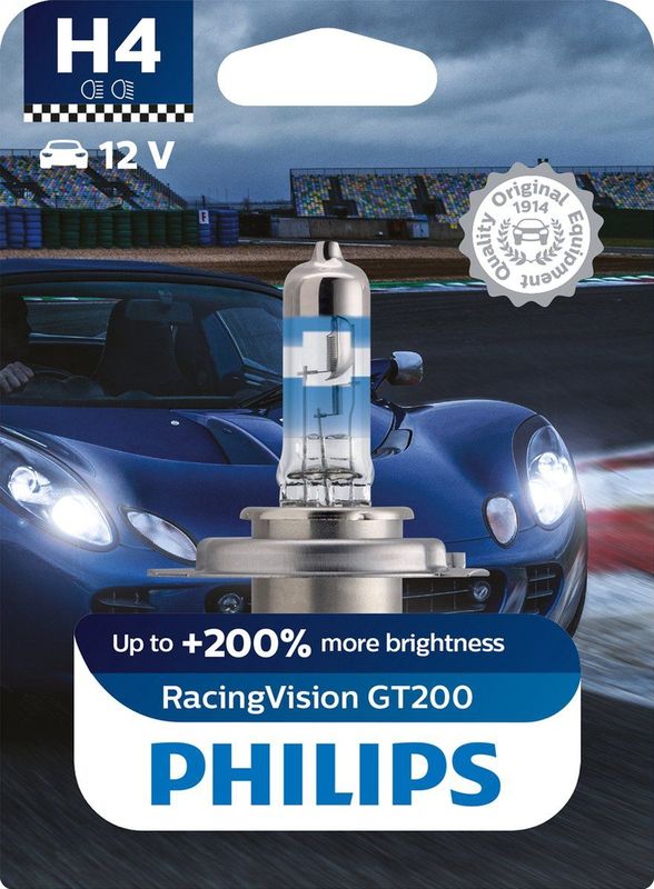 Lamp Halogeen PHILIPS H4 RacingVision GT200 12V, 60/55W