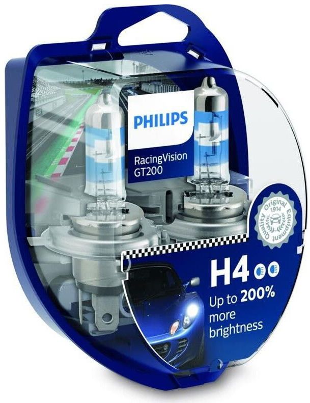 Philips - Racing Vision GT200 - H4 Autolampen - Helder Licht - Goede Prestaties