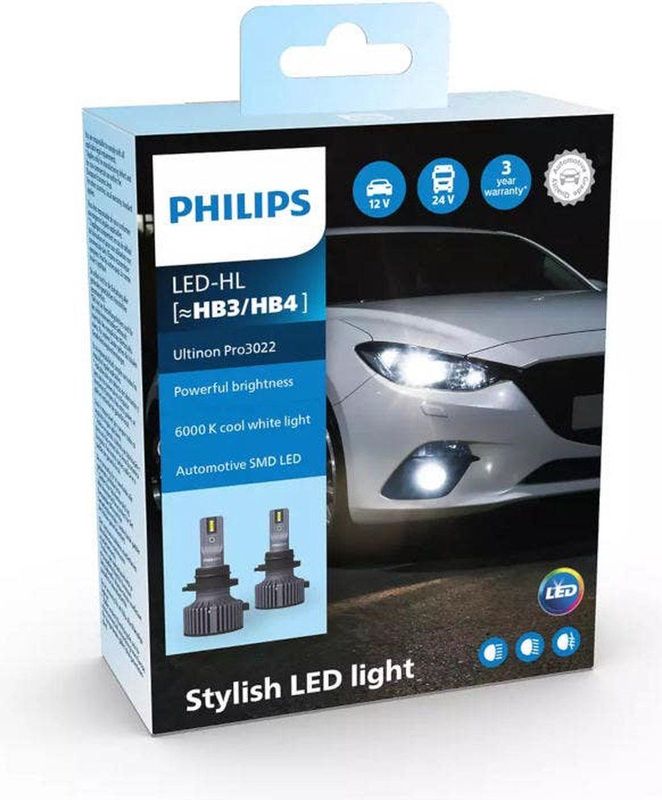 Philips Ultinon Pro3022 LED-HL HB3 HB4 set LUM11005U3022X2