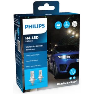 Philips - Ultinon Pro6000 Boost - Gloeilamp - LED - H4 - 12 V - 5800 Kelvin