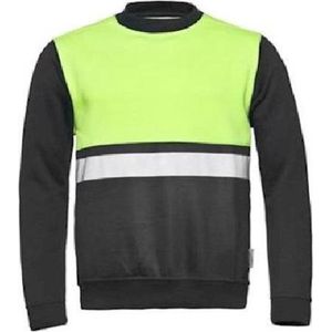 Santino O-hals Helsinki Sweater Real Navy / Fluor Yellow maat S