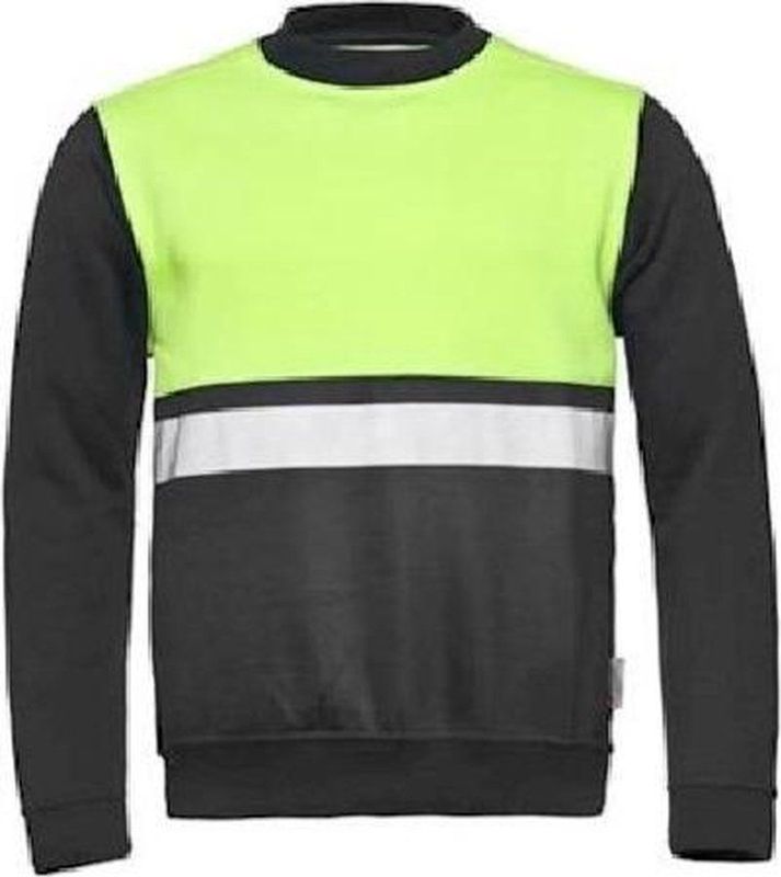 Santino O-hals Helsinki Sweater Real Navy / Fluor Yellow maat S